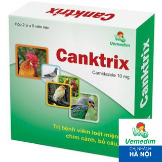 Canktrix dùng cho chim cảnh, bồ câu bị viêm loét miệng, hộp 10 viên, Vemedim