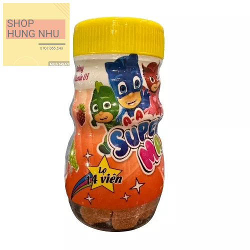 Combo sỉ 14 lọ kẹo dẻo trái cây Superman Canxi chính hãng bổ sung Calcium và Vitamin D3 cho bé