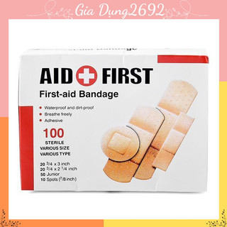 Hộp 100 BĂNG KEO CÁ NHÂN CHỐNG THẤM NƯỚC