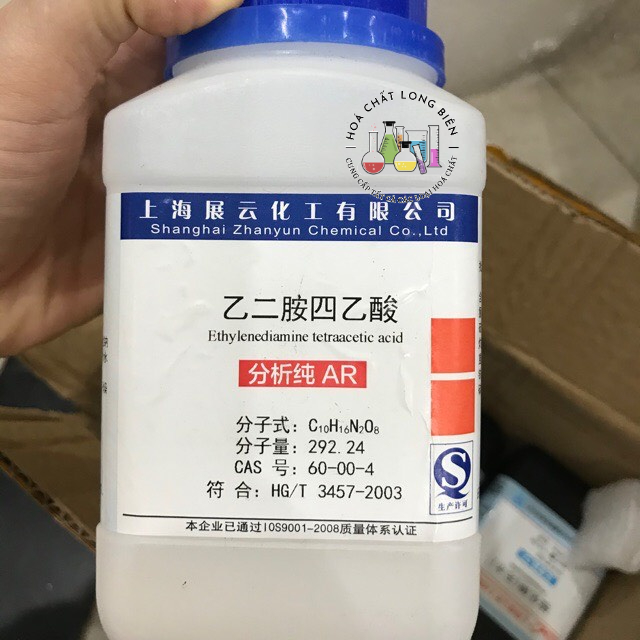 hóa chất Ethylenediaminetetraacetic EDTA(C10H16N2O8) CAS 60-00-4 lọ 250g,500g
