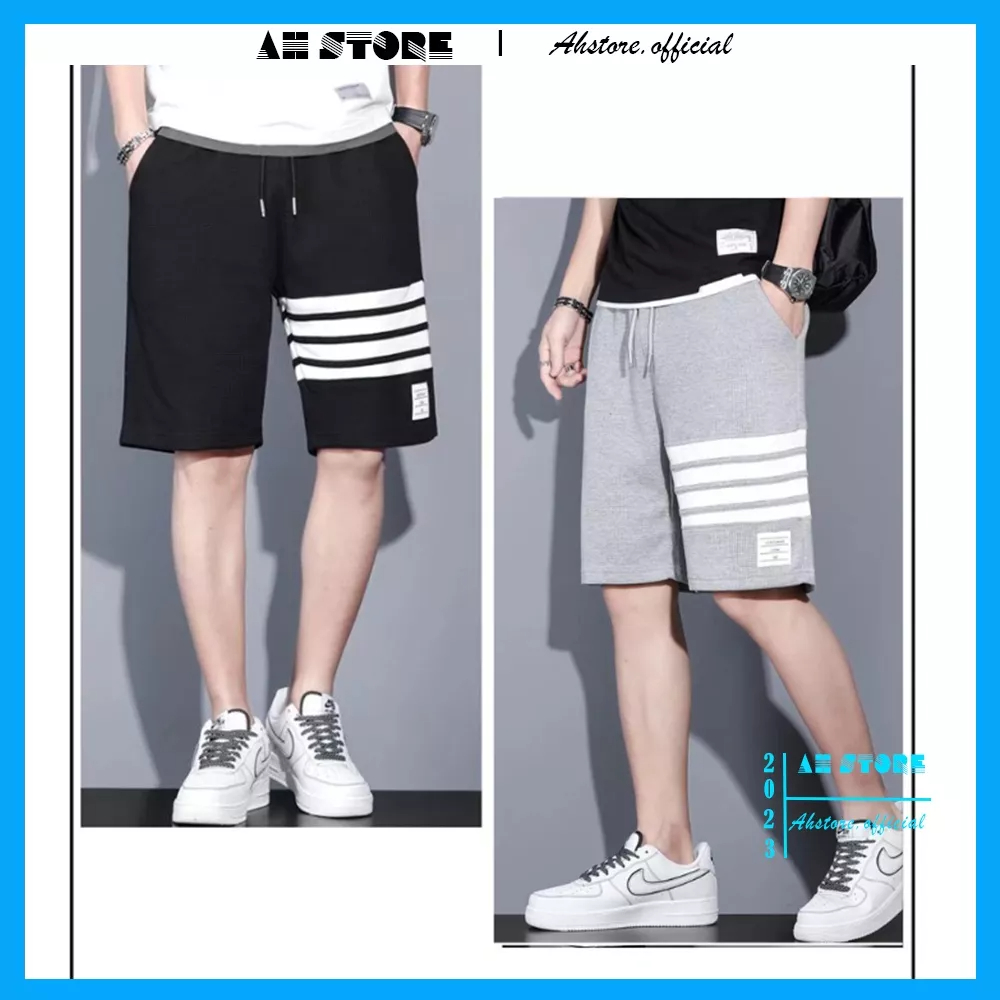 Quần short nam chất vải xốp thái cực mát, Quần đùi nam vải dày dặn phong cách trẻ trung cá tính - AHSTORE