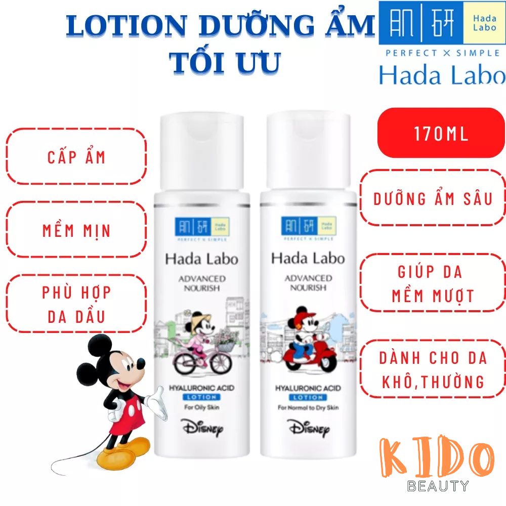 Dung Dịch Dưỡng Ẩm Da Hada Labo Advanced Nourish Hyaluron Lotion 170ml| Nước hoa hồng hadalabo da khô thường / da dầu