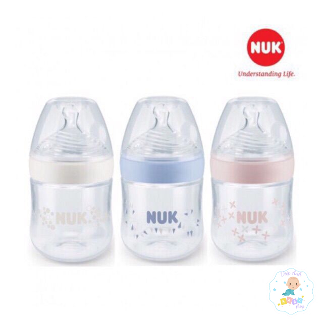 Bình sữa NUK Nature Sense nhựa PP cao cấp núm ti silicone (150ml và 260ml) made in Germany