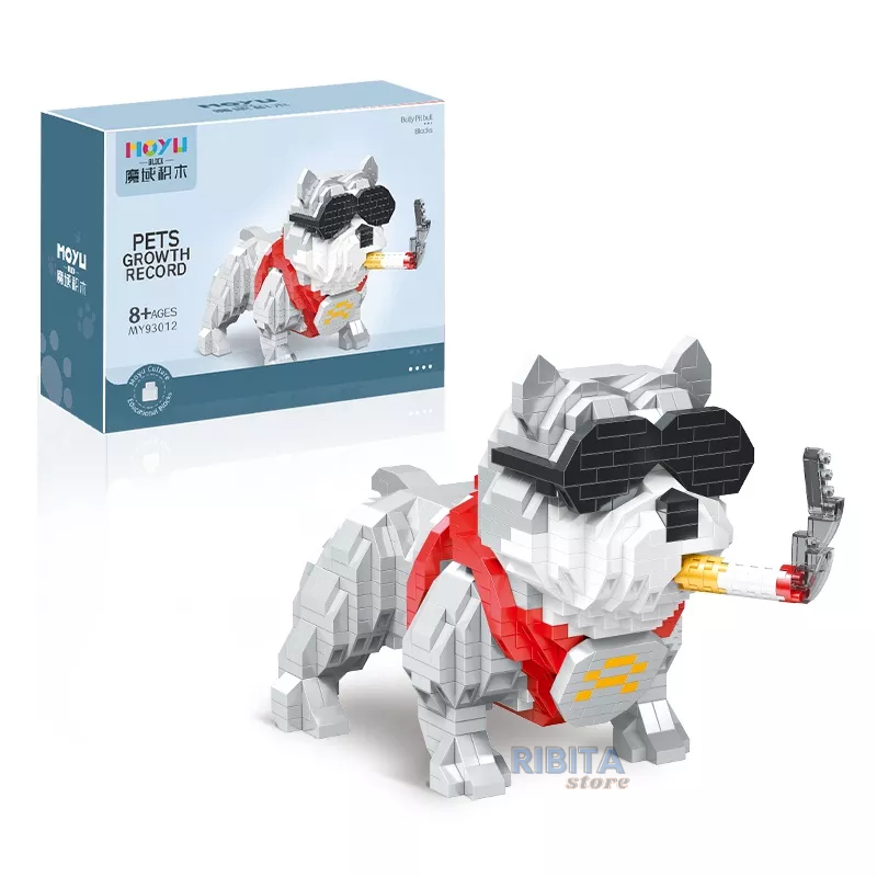 Mô hình lắp ráp kiểu LEGO thú cưng chó Pug xinh xắn - Giúp trẻ em rèn luyện khả năng sáng tạo và tư duy logic ribita 430