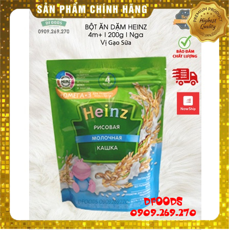 Bột ăn dặm Heinz Nga gói 180g đủ vị cho bé từ 4 tháng