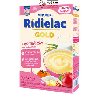 BỘT DINH DƯỠNG RIDIELAC GOLD GẠO TRÁI CÂY HỘP GIẤY 200G