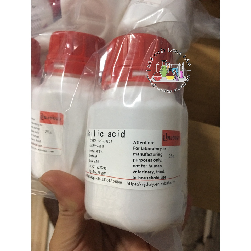 Hóa chất Gallic acid     cas:5995-86-8         25g,100g
