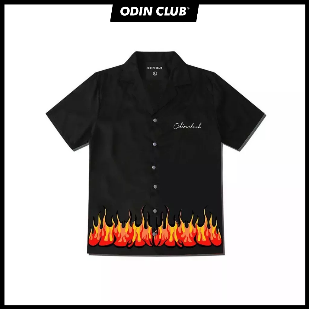 Áo Sơ Mi Oversize On Fire ODIN CLUB, Áo Sơ Mi form rộng nam nữ ODIN, Local Brand ODIN CLUB