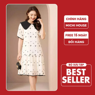 Đầm Suông Đuôi Cá Michi House Váy Xuông Dáng Dài Qua Gối Họa Tiết Hoa Nhí Vintage Phong Cách Hàn Quốc Freesize V464