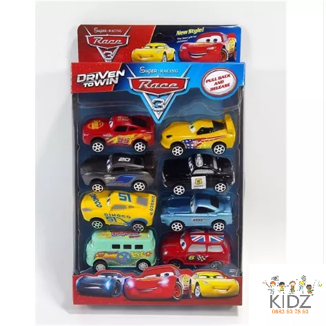 Set 8 đồ chơi xe đà xe ô tô đua MC Queen mini Racing Car