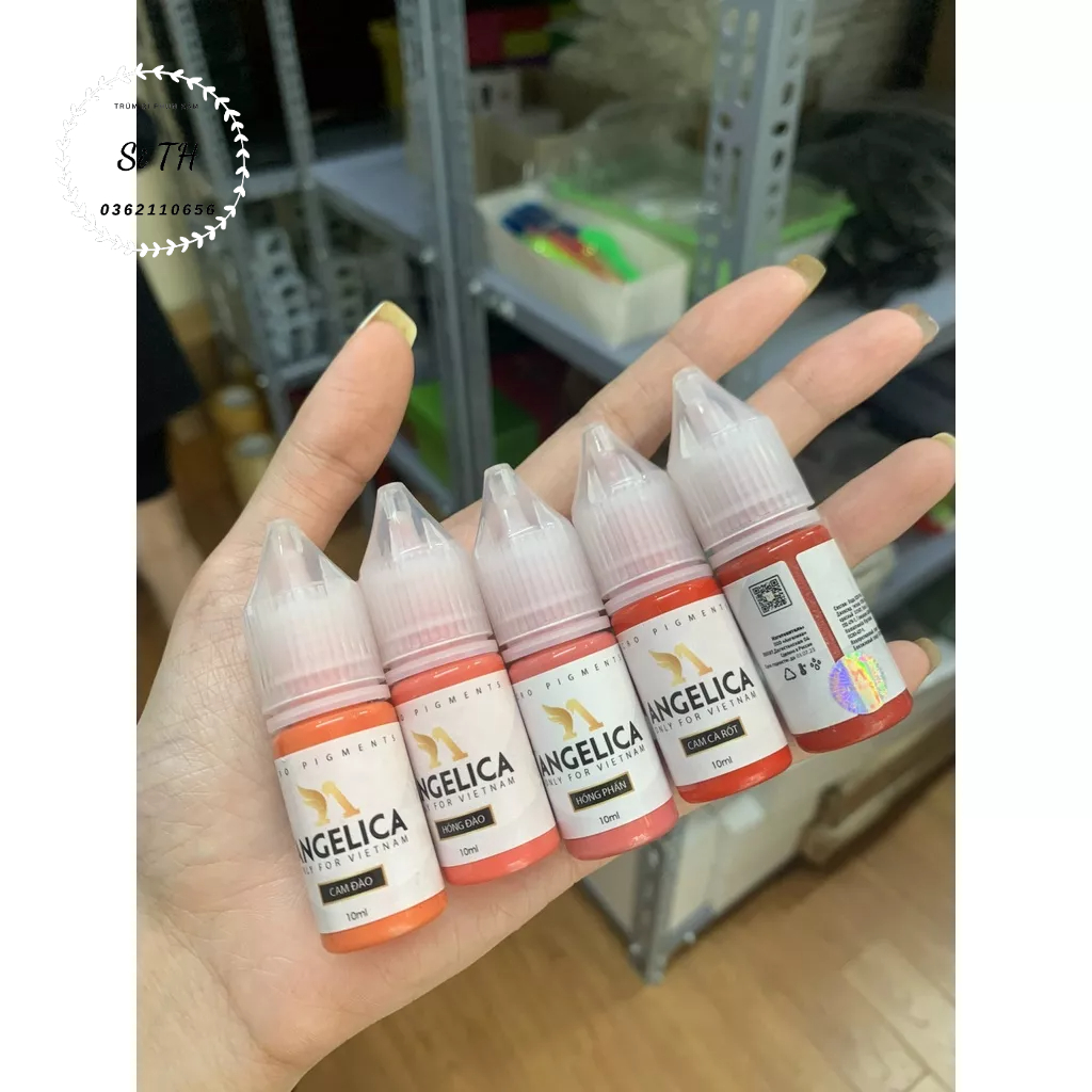 Mực ANGELICA TEM TRẮNG Phun Xăm Thẩm Mỹ Siêu Bong Đậm 10ml - Mực Nga Chính Hãng