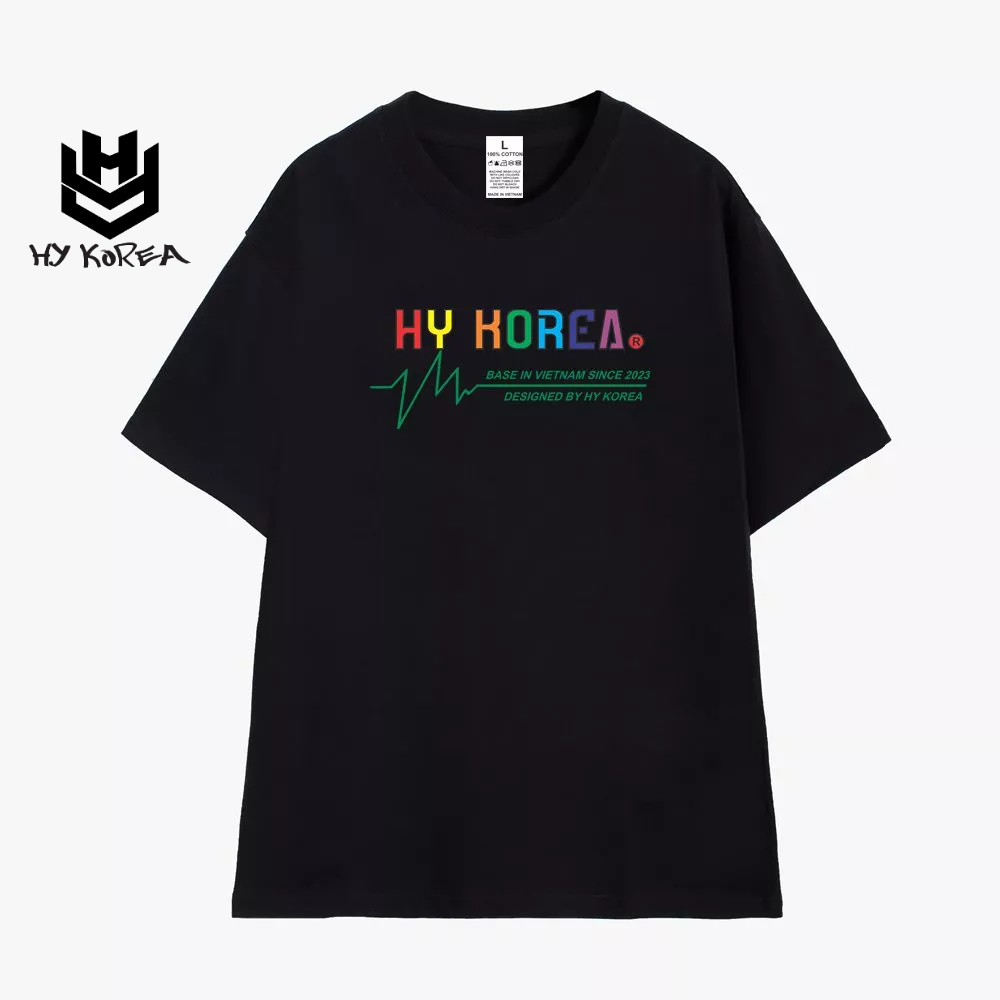 Áo Phông Tay Lỡ Nam Nữ HY KOREA Nhịp Tim 987 Cotton 100 Unisex