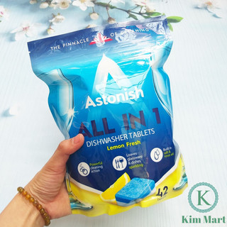 Viên rửa chén bát All In 1 Astonish C2170 42 viên dùng cho máy rửa chén (sách bóng, diệt khuẩn, khử mùi) hàng Anh Quốc