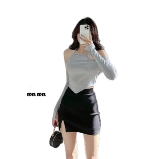 Áo cổ yếm tay dài