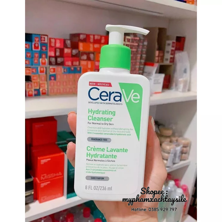 BẢN PHÁP - Sữa Rửa Mặt Cerave 236ML, 473ML, 1L - SRM CHO DA KHÔ, DA DẦU MỤN