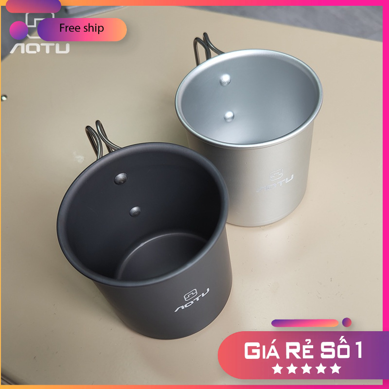 Cốc cắm trại gấp gọn hợp kim nhôm 300ml - ly xếp gọn cắm trại - du dịch - phượt - Camping