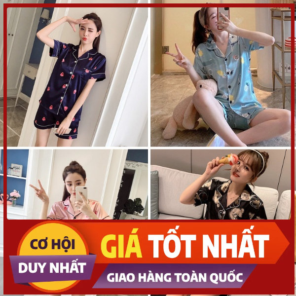 Sét đồ nữ mặc ở nhà, đồ bộ pijama chất lụa mềm mại thoáng mát dành cho nữ với nhiều hoạ tiết dễ thương