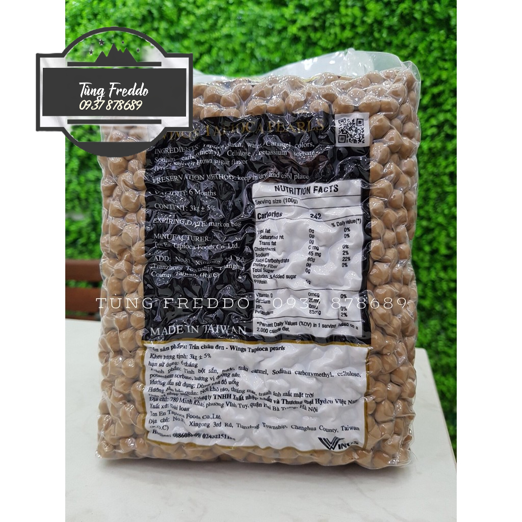 Trân Châu Đen Wings 3kg - Thơm Ngon