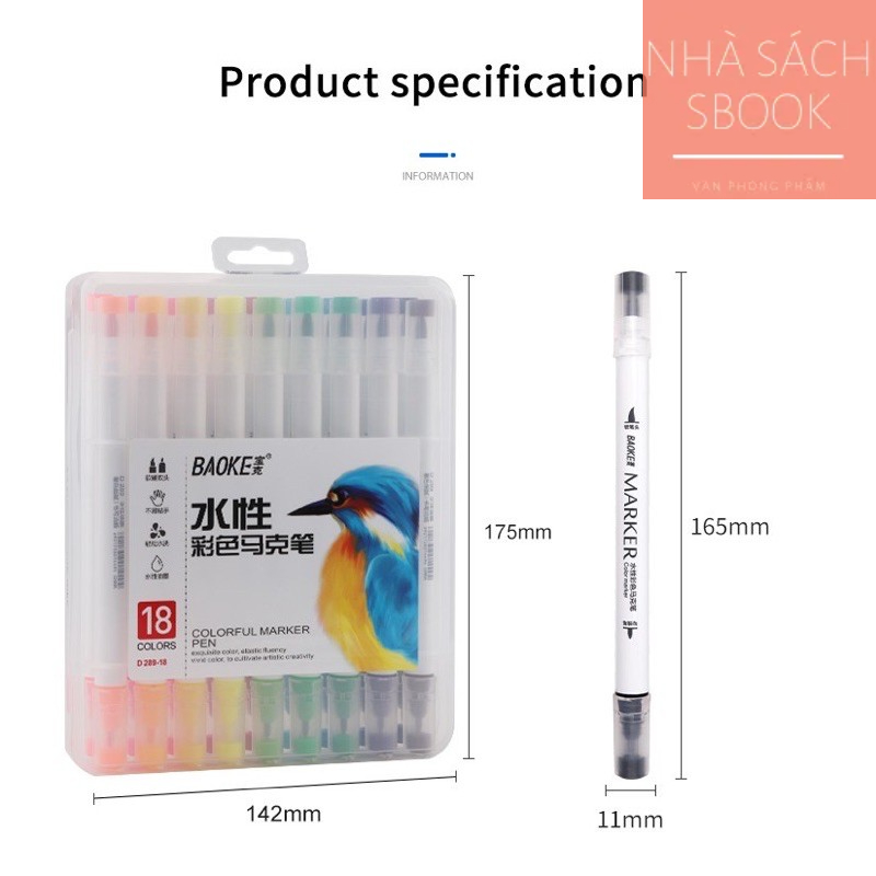 Brush Marker - Hộp bút lông màu hai đầu Baoke D289, Sản phẩm chất lượng, kiểm tra khi giao hàng
