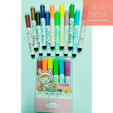 Bút lông màu tập tô cho bé có sticker trên đầu bút