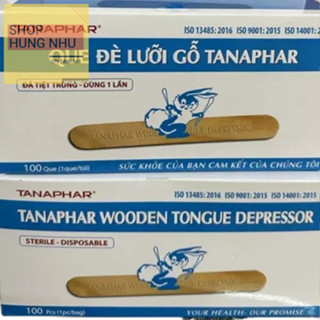 Đè lưỡi gỗ đã tiệt trùng hộp 100 cây hàng rời và hàng bọc từng cây