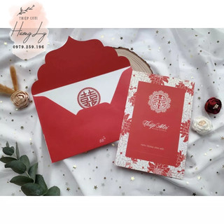 Thiệp cưới đỏ bb59