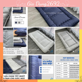  Nệm Topper Dày 9cm Xuất Nhật chính hãng M2T BEDDING cho sinh viên văn phòng dã ngoại ktx 