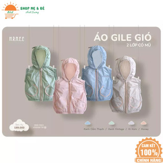 Áo gile gió 2 lớp có mũ cho bé h.r.n.e.e hrnee 9m-4y