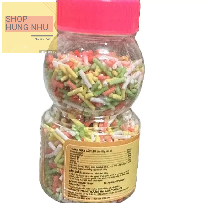 Sỉ 10 lọ cốm bổ canxi vị dâu Tây 30g hình chú mèo Doremon chính hãng