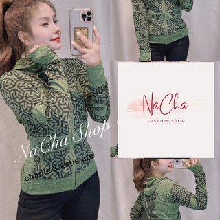 Aó khoác Nữ, vải cotton in đốm co giãn 4 chiều