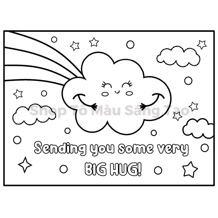 Set 30 Tranh Tô Màu Kawaii Nội Dung Ý Nghĩa Cho Bé Vui Học Tiếng Anh Kích Thước A4 - A5 Dùng Cho Màu Sáp Màu Chì T43