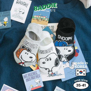 SNOOPY HEAD - Tất vớ lười unisex nhân vật hoạt hình chú chó Snoopy, bản quyền Peanuts, nhập khẩu Hàn Quốc