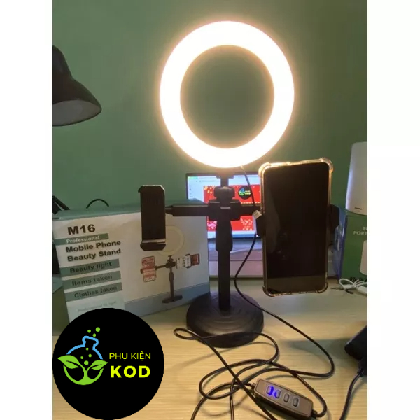 Đèn Livetream, Bộ đèn kèm giá đỡ, kẹp điện thoại livetream