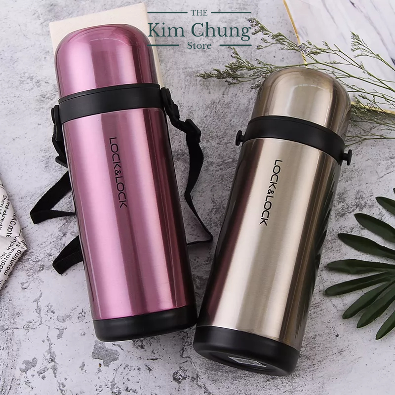 Bình Giữ Nhiệt Lock&Lock Eassy - Take LHC1439 1000ml Màu Bạc Ánh Vàng