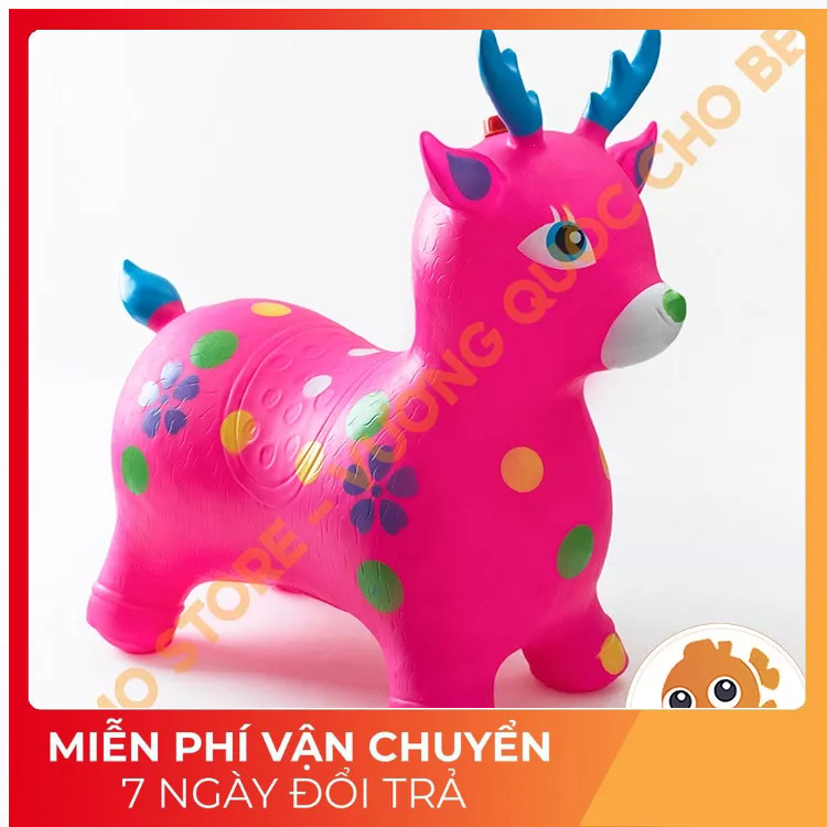 Thú nhún c,Oo su bơm hơi - đồ chơi cho bé có nhạc hình hươu ,O