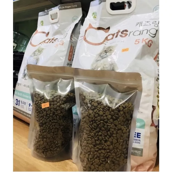Thức ăn cho mèo hạt Catsrang 1kg - 2kg. Túi zip chiết.