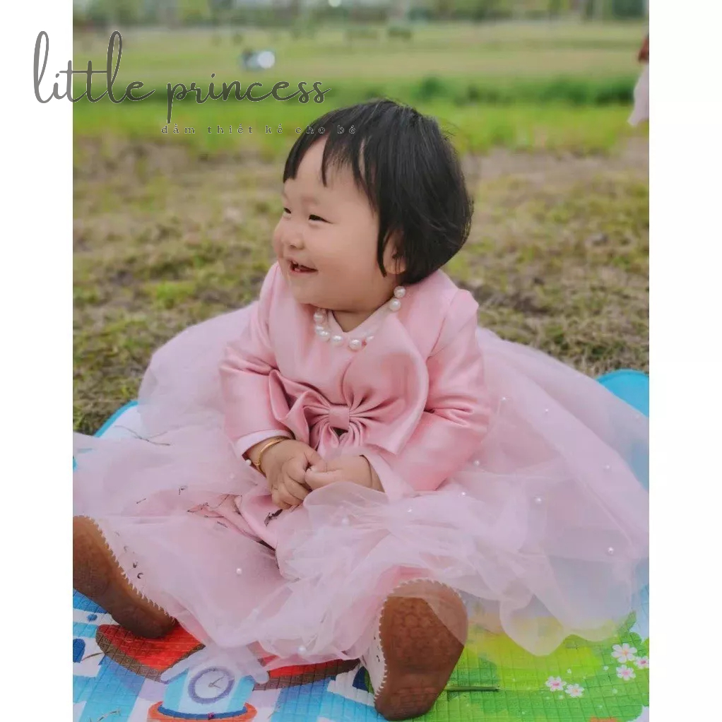 Đầm công chúa THIẾT KẾ 🍉TIỆM CÔNG CHÚA NHỎ🍉VÁY yếm trắng cao cấp cho bé  🍉🍉
