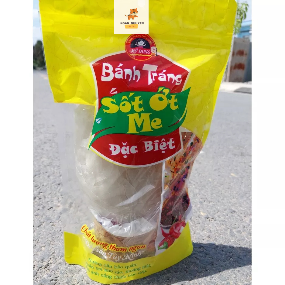 Bánh tráng phơi sương Mỹ Dung sốt ớt me túi zip 200gr đặc sản Tây Ninh