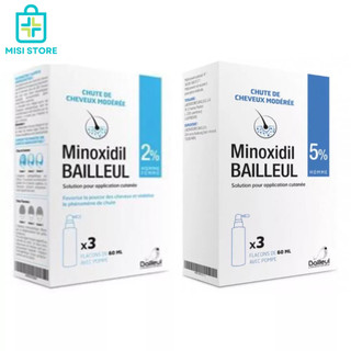  Xịt mọc tóc Minoxidil Bailleul 2% 5% Ngăn rụng tóc kích thích mọc tóc lọ 60ml 