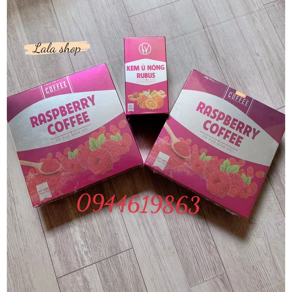 Cà Phê Mâm Xôi Giảm Cân Raspberry Coffee Chính Hãng - Hộp 15 gói