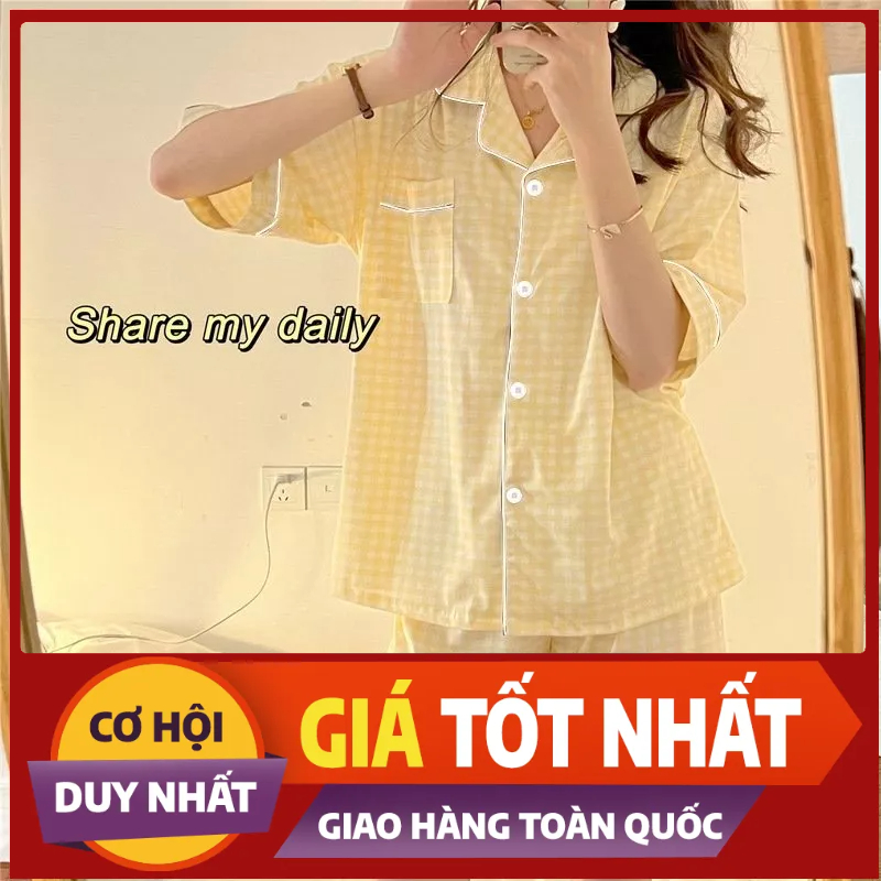 Đồ ngủ nữ lụa, pijama lụa mặc nhà phong cách Hàn đơn giản dễ thương