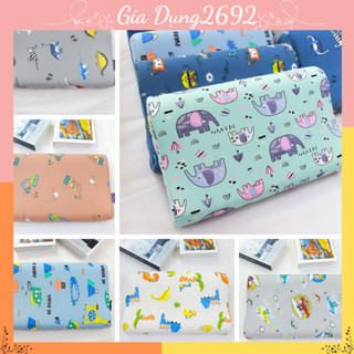 Gối cao su non cho bé từ 1 đến 10 tuổi, gối đầu gối nằm cho trẻ em 100% cotton thoáng mát họa tiết dễ thương