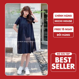 Đầm Thun Suông Đuôi Cá MICHI House Váy Xuông Màu Đen Xám Chất Thun Cotton Co Dãn Dễ Mặc Che Bầu Khuyết Điểm Tốt V382