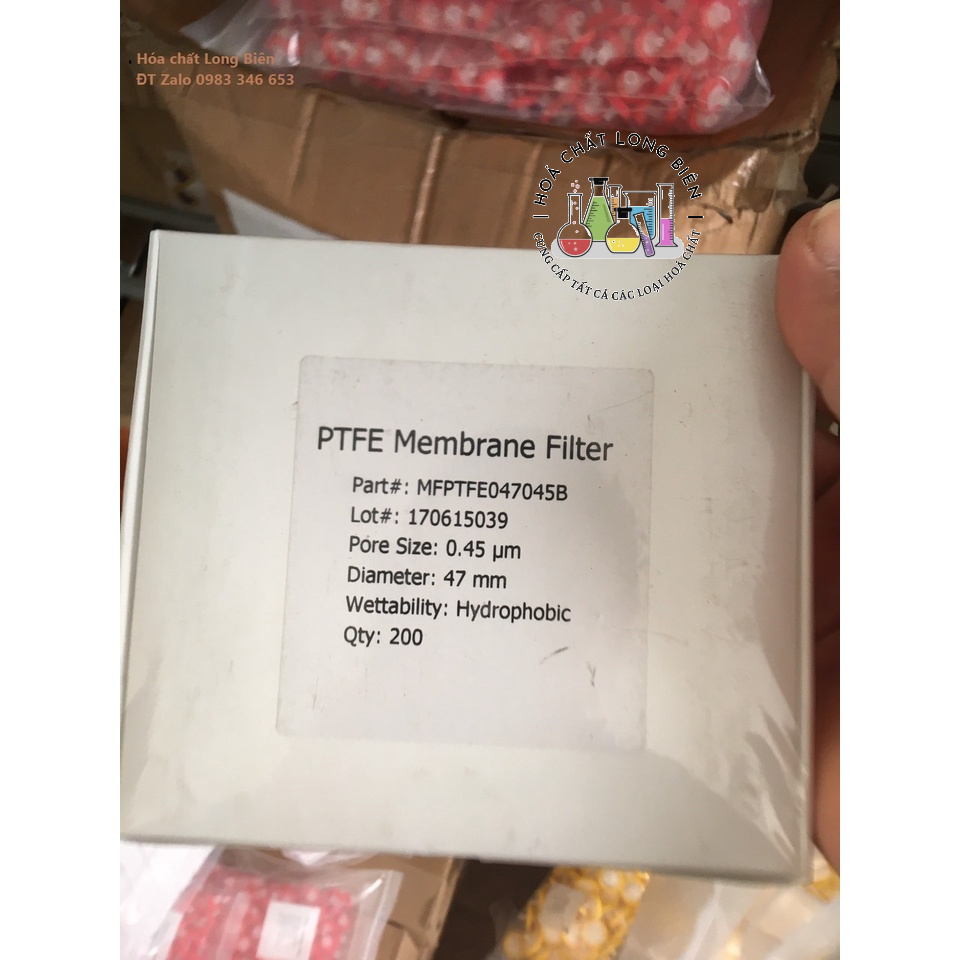 Giấy lọc mẫu, màng lọc chất liệu liệu PTFE, lỗ lọc 0.22 µm, Ø 47mm, 100 cái/hộp