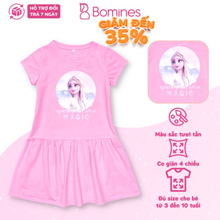 Váy bé gái công chúa Elsa BOMINES, cotton thoáng mát đủ size cho bé 3