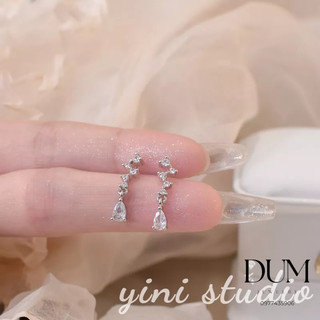 Khuyên tai Bông tai bạc đính đá lấp lánh -byDUM