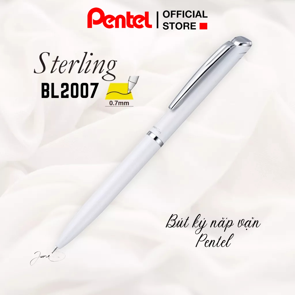 Set Bút Ký Cao Cấp Pentel BL2007 Ngòi 0.7mm Mực Xanh Có Gác Bút | Thiết Kế Bút Nắp Vặn Thanh Lịch