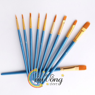 Bộ 10 Cọ Chuyên Dụng Để Tô Tranh Sơn Dầu, Vẽ Màu Nước Acrylic, Vẽ chuyên nghiệp