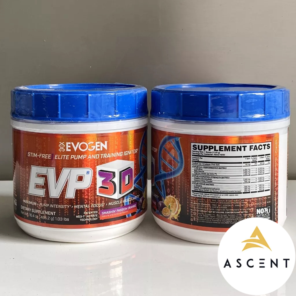 EVOGEN EVP-3D Pre-workout không caffeine: Made in USA