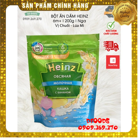 Bột ăn dặm Heinz Nga gói 180g đủ vị cho bé từ 4 tháng